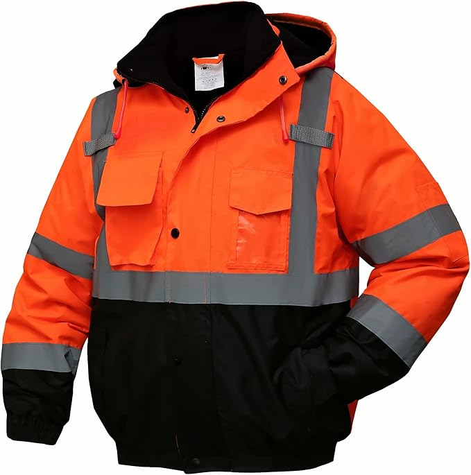 Fluorescent orange workwear jacket